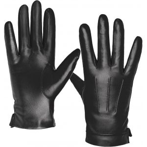 Gants en cuir &agrave; &eacute;cran tactile pour hommes doublure en cachemire gants en cuir de mouton SM052EU - Neuf