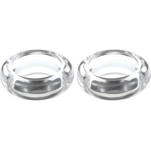 KALANKA-Lot de 2 bougeoirs ronds en verre de cristal pour centre de table, mariage, fête et décoration d'intérieur (transparent) - Neuf