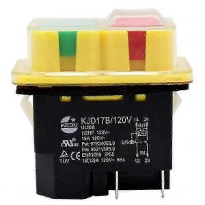 Kedu Kjd17B 120V / 16A 4 broches interrupteur électromagnétique à bouton-poussoir étanche pour outils électriques industriels - Neuf