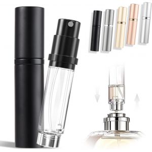 Atomiseur de parfum portable rechargeable-Flacon pulv&eacute;risateur de voyage vide de 5 ml,nano-brume,remplissage par le bas,distributeur de Cologne de poche pour homme et femme (noir,CA) - Neuf