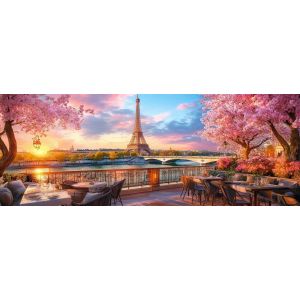 Oayew-5d Diy Grand Diamond Painting Kits Tour Eiffel, Paysage Broderie Diamant Kits De Broderie Au Point De Croix Strass Rond R&eacute;sine Peinture D&eacute;cor &Agrave; La Maison 30x80 Cm - Neuf