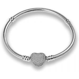 Bracelet Pour Femme Pandora Charms Avec Fermoir Coeur En Argent 925,Bijoux Femme Cadeaux No&euml;l Femme Anniversaire F&ecirc;te Des M&egrave;res - Neuf