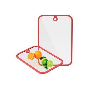 Ensemble De 2 Planches &Agrave; D&eacute;couper En Verre Tremp&eacute; Avec Bords Antid&eacute;rapants Et Trou De Suspension - Neuf