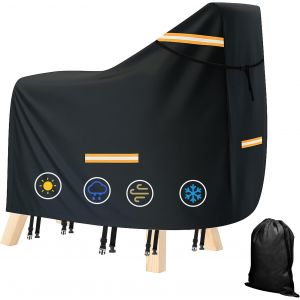 Ulteronixshop-Housse de protection pour cheval en bois Oxford 420D - Accessoire de protection imperm&eacute;able - Noir - Avec corde coupe-vent et bandes r&eacute;fl&eacute;chissantes (160 x 70 x 110 cm) - Neuf