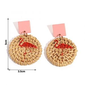 A800897e-002 - Boucles D'oreilles Géométriques Vintage En Bois Pour Femmes,Faites À La Main,Couleur Marron,En Forme De Feuille,Cercle Rond,Bijoux 2022 - Neuf