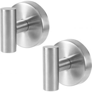 Senior-2Pcs Crochet De Douche &Agrave; Ventouse, Sans Per&ccedil;age Crochet &Agrave; Ventouse Acier Inoxydable Crochet Salle De Bain Crochet &Agrave; Serviette Pour Cuisine Salle De Bain Verre Miroir Carrelage (Argent[L1170] - Neuf