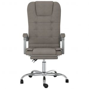 Fauteuil de massage inclinable de bureau informatique &eacute;tude tissu taupe Helloshop26 02_0025421 - Neuf