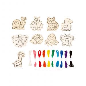 Jouet de la&ccedil;age en bois, jeu de couture et de la&ccedil;age pour enfants de 1, 2, 3 et 4 ans, filles et gar&ccedil;ons - Neuf