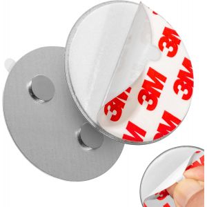 Plaque Aimant&eacute;e adh&eacute;sive pour D&eacute;tecteur de Fum&eacute;e 20 Supports Magn&eacute;tiques autocollants &Oslash;50mm, Montage Magn&eacute;tique pour D&eacute;tecteurs d'Incendie - Neuf