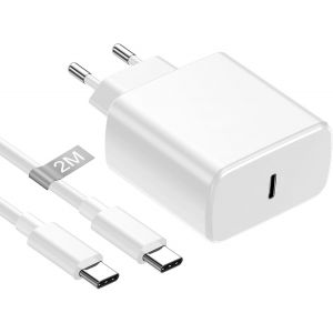 45W Chargeur USB C Rapide pour Samsung Galaxy S25 Ultra/S25+/S25/S24/S23/S22/S21 Ultra/S20/S20+/Note 20/10/9/8,Chargeur Type C Adaptateur Samsung Prise Secteur USB C Fast Charger avec 2M Cable Type C - Neuf