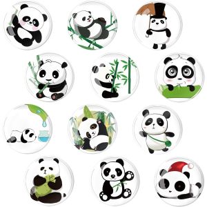 KALANKA-12 Pi&egrave;ces Panda Aimant Frigo, Aimant Puissant Magnet Frigo, Aimant Frigo Decoratif Aimants Tableau Magn&eacute;tique, pour Le Tableau Blanc, la Cuisine et Le Bureau (Rond/30 mm) - Neuf