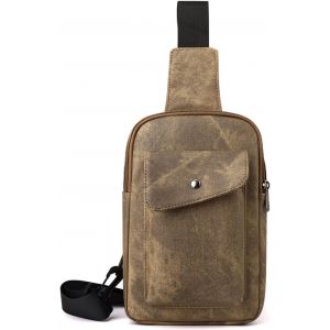 RFCBC-Petit Sac de Poitrine Cuir pour Femme Homme Sac Bandoulière Petite Sacoche en Simili Cuir Sac a Dos Bandouliere Casual Voyage Telephone Imperméable - Neuf
