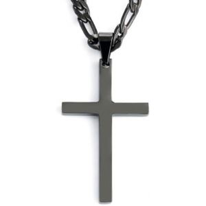 Kal-Collier Croix Homme, Argent Acier Inoxydable Pendentif Croix Avec Cha&icirc;ne Bijoux Chretienne Catholique Croix Pour Homme - Neuf