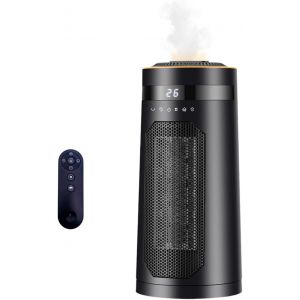 Radiateur Soufflant avec Humidification, 1500W Chauffage d'Appoint Economique, 3 Modes, Oscillant 180&deg;, T&eacute;l&eacute;commande, Minuterie 1-12H, pour Chambre et Bureau - Neuf