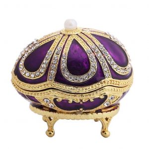 Vintage Peint &Agrave; La Main &Eacute;maill&eacute; D&eacute;coratif Articul&eacute; Boules De No&euml;l Bijoux Bo&icirc;te Bibelot - Neuf