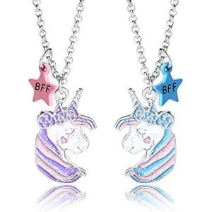 Asas-2 Pièces Licorne Collier Bff Pour 2 Filles,Collier Argent Femmes,Etoile Collier D Amitie Pour 2 Filles Pour Soeur Friend Cadeau Jeune Fille Anniversaire - Neuf
