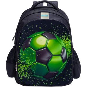 Sac à dos de football pour garçons,sac à dos imprimé football,sac d'école cool[T550] - Neuf