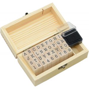 Pack De 36 Tampons En Bois Et Caoutchouc Lettres/Chiffres Pour Diy - D&eacute;corer Cartes D'anniversaire, No&euml;l, Journaling, Scrapbooking Avec Pr&eacute;cision Durable - Neuf