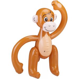 Kal-Singe Gonflable Petit Singe Animal Piscine D&eacute;co F&ecirc;te Jungle Safari Carnaval Jouet Aquatique Enfant, Marron - Neuf