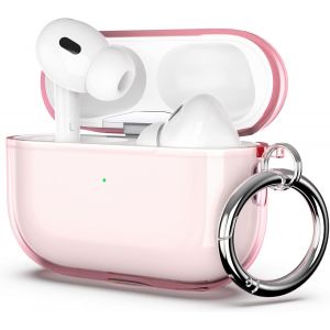 LORANKA-Coque AirPods Pro 2&egrave;me/1&egrave;re, Bo&icirc;tier &Eacute;tui Housse en TPU, Accessoires Antichoc avec Porte-cl&eacute;s et Compatible Charge sans Fil [LED Visible] Protection Case pour AirPods Pro (2022 & 2019), Rose - Neuf