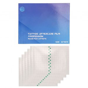 Lot De 5 Pansements Adhesifs Pour Tatouage, Impermeables, Transparents, Respirants, Decoupables, Ultra-Fins - Neuf