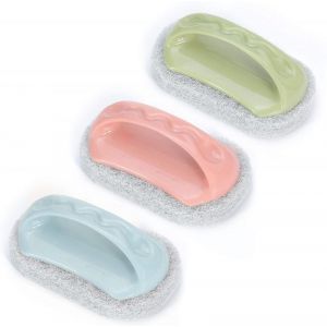 Lot de 3 éponges de cuisine pour baignoire, piscine, brosse à récurer, récurage puissant, lavage de la vaisselle, lavage de la cuvette - Neuf