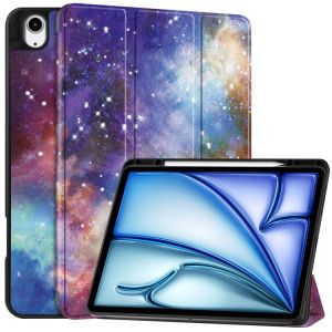 Housse En Cuir 3 Plis Pour Ipad Air 13 (2024/2025) Avec Support Pour Stylo - Nébuleuse De La Voie Lactée - Neuf