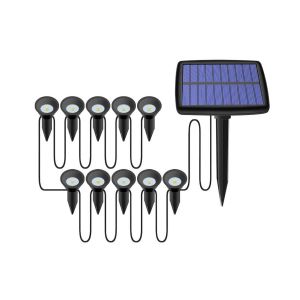 10 Spots Solaires Led Pour All&eacute;e De Jardin Ext&eacute;rieure, R&eacute;sistants &Agrave; L'eau Et Dot&eacute;s D'une Fonctionnalit&eacute; Automatique. - Neuf