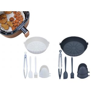 Ensemble De Doublure En Silicone Pour Friteuse &Agrave; Air Chaud Avec Pince, Spatule, Brosse Et Gants - Neuf