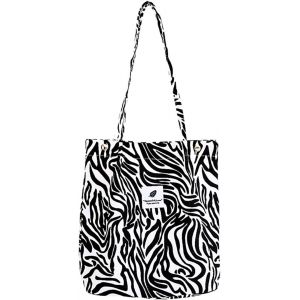 ERSHI-Sac Velours Cotelé Femme,Sac Fourre Tout Velours Côtelé Imprimé Léopard pour Femme,Sacs Femme fourre Tout Grande Capacité,Sa[1 - Neuf