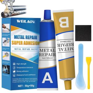 Colle Metal Extra Forte,Colle bi Composant,Colle Metal,Soudure a Froid metal,colle Extra Forte pour Réparer les Moteurs les Réservoirs D'eau,L'acier Inoxydable,50g+50g - Neuf