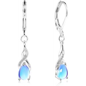 925 Boucles D'oreilles En Argent Zircon Boucles D'oreilles Pendantes Pour Femmes Boucles D'oreilles Pendantes Cadeau Pour Femmes Petite Amie Maman Fille.[X215] - Neuf