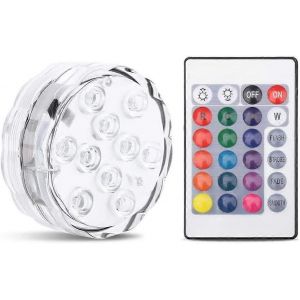 Lumières LED submersibles,lumières alimentées par batterie étanches multicolores RGB avec télécommande - Neuf