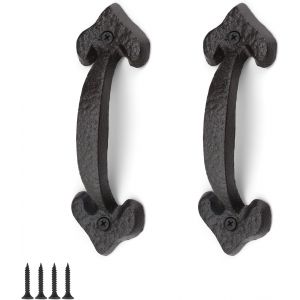 YUJTG-Poignée de Porte en Fonte, 2 Pièces Poignée Porte Coulissante, Poignee de Meuble Cuisine, Longueur 17CM, Convient pour l'Intérieur et l'Extérieur Poignée de Porte - Neuf