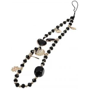 Kalanka-1pc Cordon Telephone Portable,Bijoux De Telephone,Dragonne Telephone Portable, Longe De Téléphone Portable, Cristal Rose Anti-Perte Étui De Téléphone Portable Pendentif Pendentif Chaîne-Noir - Neuf