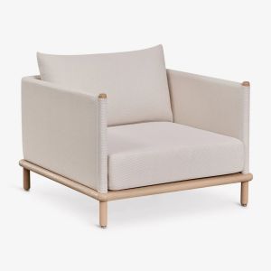 Fauteuil De Jardin En Bois D'acacia Olivia Acacia Marron Clair - Neuf