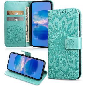 Kal-Coque Pour Huawei P20, Protection Etui En Pu Cuir Portefeuille, Antichoc Housse À Rabat Compatible Avec Huawei P20, Vert - Neuf