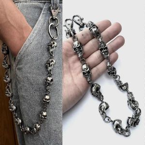 Slim Heavy Waist Chain Hommes Crâne Porte-clés Portefeuille Chaîne Gothique Biker Accessoires de mode - Neuf