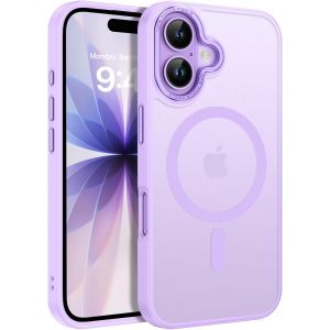 TRAHOO-Coque Magn&eacute;tique pour iPhone 17, 6,3 Pouces, Compatible avec MagSafe, Etui Translucide Mat Arri&egrave;re Housse Fine Antichoc Case, Coque pour iphone 17, Violet - Neuf