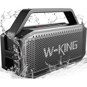 lbgwp60-Enceinte Bluetooth Puissante, 60W(100W Peak) Portable Haut-Parleur Bluetooth Étanche Chantier Sans Fil, Basses Profondes/Batterie Externe/Appairage/40H/Tf/Aux/Eq, Grand Fête Extérieur Boombox - Neuf