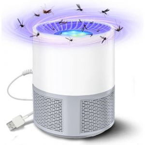 Électrique Moustique Tueur Lampe pour l'Extérieur et l'Intérieur, USB Électrique Mosquito Trap, Calme et Efficace pour les Insectes Killer (Gris) - Neuf