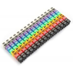 Checarzhn--No1-Numéro De Fil, Numéro De Tube Numérique Numéro De Fil Étiquette Marqueur De Câble De Tube Coloré Pour La Gestion Des Câbles Électriques(150pcs Kcm-1.5mm 1.5 Square) - Neuf