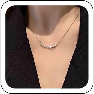 Kal-Collier Pendentif Fleur En Strass Vintage Collier Fleur En Cristal Dor&eacute; Collier Ras De Cou Fleur En Strass Boucles D'oreilles Cha&icirc;ne En Strass Bijoux Pour Femmes Et Filles - Neuf