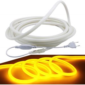 2M Ruban De Néon Ronde, Luminescent À 360° - Jaune, Bande Led 2835 Smd 120 Leds/M, Éclairage Lumineux Sans Points De Lumière, 220V 230V Strip, Ip65 Étanche, Diy Décoration[RUB9223313] - Neuf