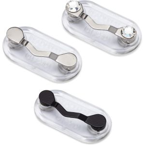 Magnétique Lunettes De Titulaire, Le Nom De La Balise, Porte-Badge, Porte-Lunettes De Soleil, Id Badge, Ensemble De 3 (En Acier Inoxydable, Noir & Acier Inoxydable Avec Des Cristaux) - Neuf