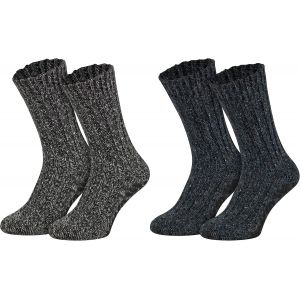 Lot De 2 Paires De Chaussettes Norvégiennes Abs En Laine De Mouton-Chaussettes Antidérapantes-Chaussettes D'intérieur Avec Picots-Chaussettes En Laine Pour Homme Et Femme.[C2157] - Neuf