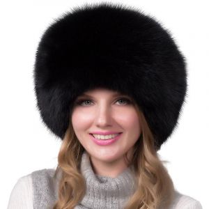 Tuque De Style Russe Chapka En Fourrure Pour Femmes,Chapeau En Fausse Fourrure De Renard-Noir - Neuf
