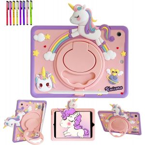 KAL-Coque Enfant Compatible Avec Samsung Galaxy Tab A8 10,5"" (Sm-X200/X205/X207), Housse Étui Avec Porte-Stylet, Poignée Rotative À 360° - Neuf