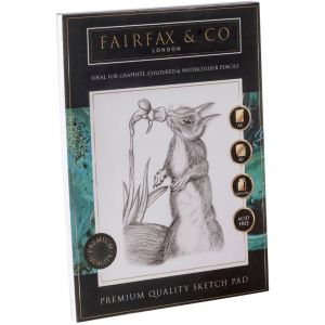 Fairfax & Co Carnet De Croquis D'artiste A4 ¿ 40 Feuilles (160 G/M²) | Carnet De Croquis En Papier Cartouche Sans Acide De Qualité Supérieure Pour Dessin, Peinture Et Techniques Mixtes | Fournitures - Neuf