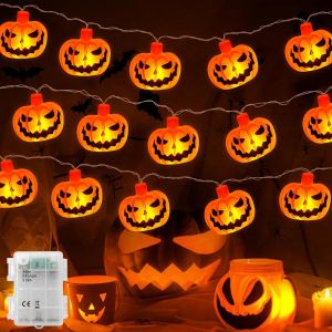 Halloween-Lumière-Chaîne,6M 40Led Kürbis-Lumière-Chaîne-Batterie En Plein Air Lumineux Et Clignotant,Ip65 Étanche À L'Eau Boîte De Batterie Halloween-Fête,Zombie-Fête À Thème - Neuf